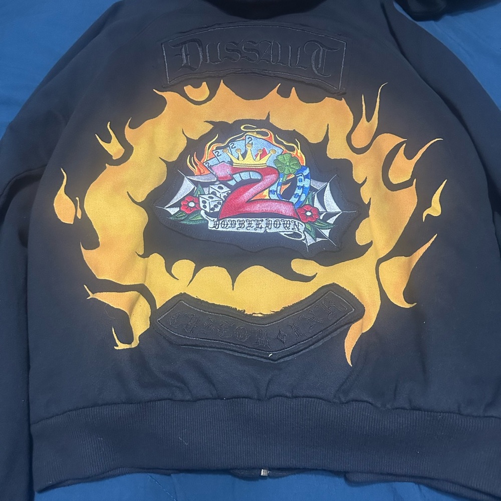 Men's Dussault Double Down Gambling Hoodie Discontinued Very Rare Collectors L